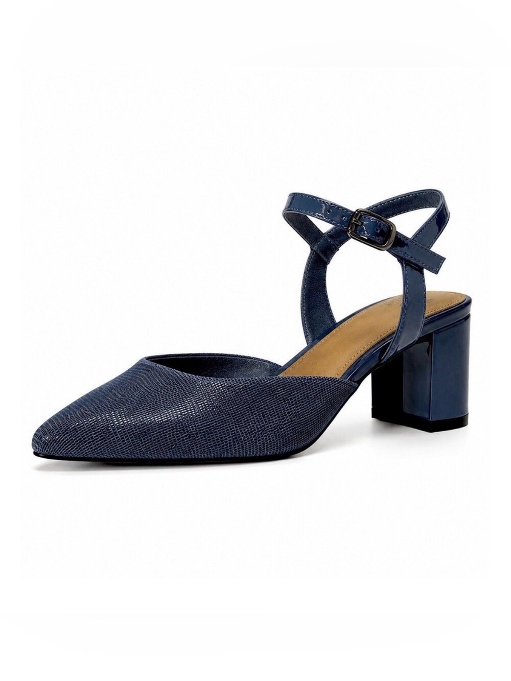 NEW Donald Pliner Womens Size 8 Stania Pumps Navy Lizard Print Leather Heels